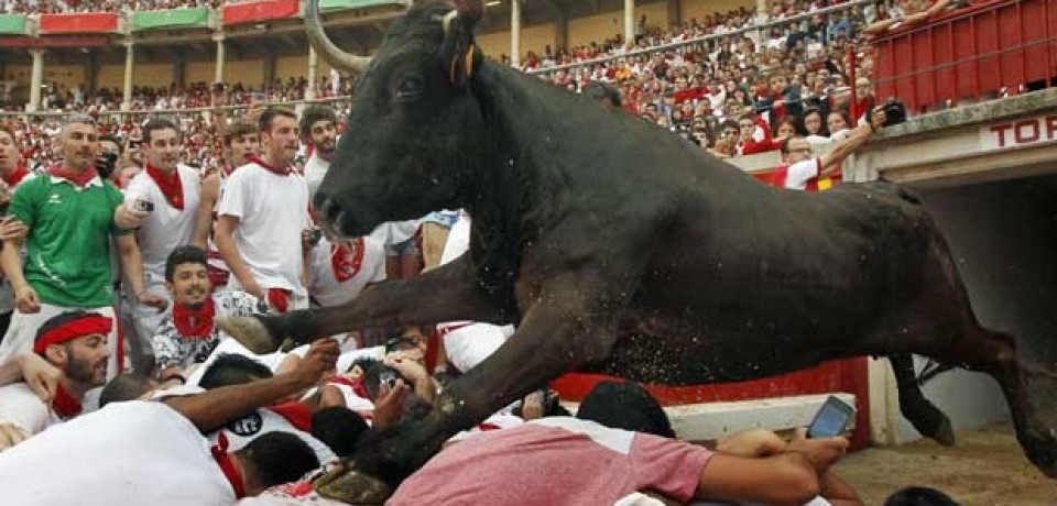 Homem é atingido 2 vezes por animais no festival de São Firmino