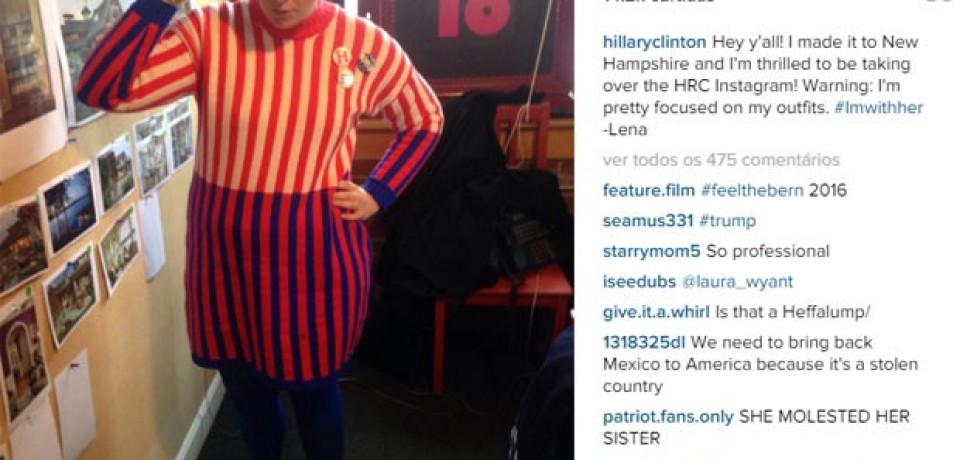 Lena Dunham assume conta de Hillary Clinton no Instagram