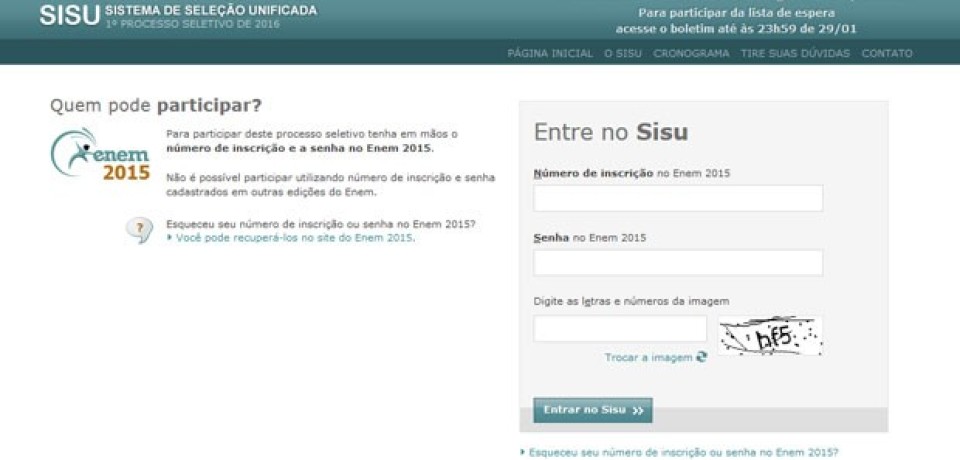 Sisu 2016: MEC divulga resultado